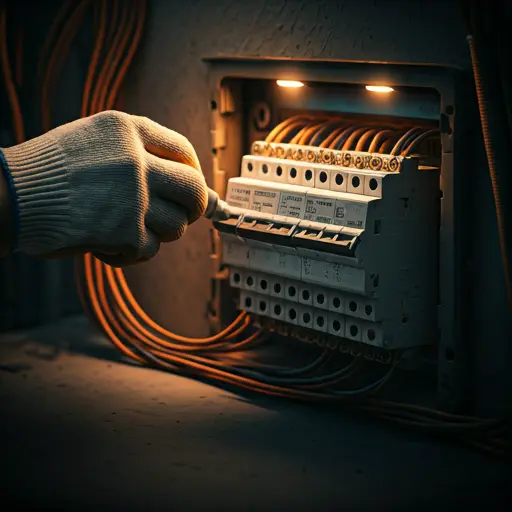 Close-up of high-end electrical wiring installation