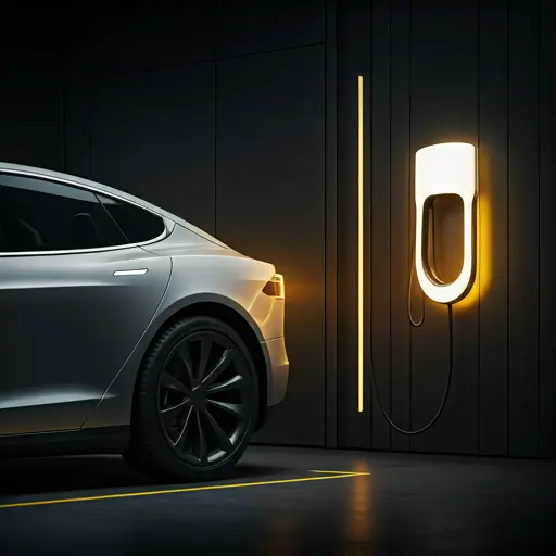 Tesla Wall Connector installed in modern garage